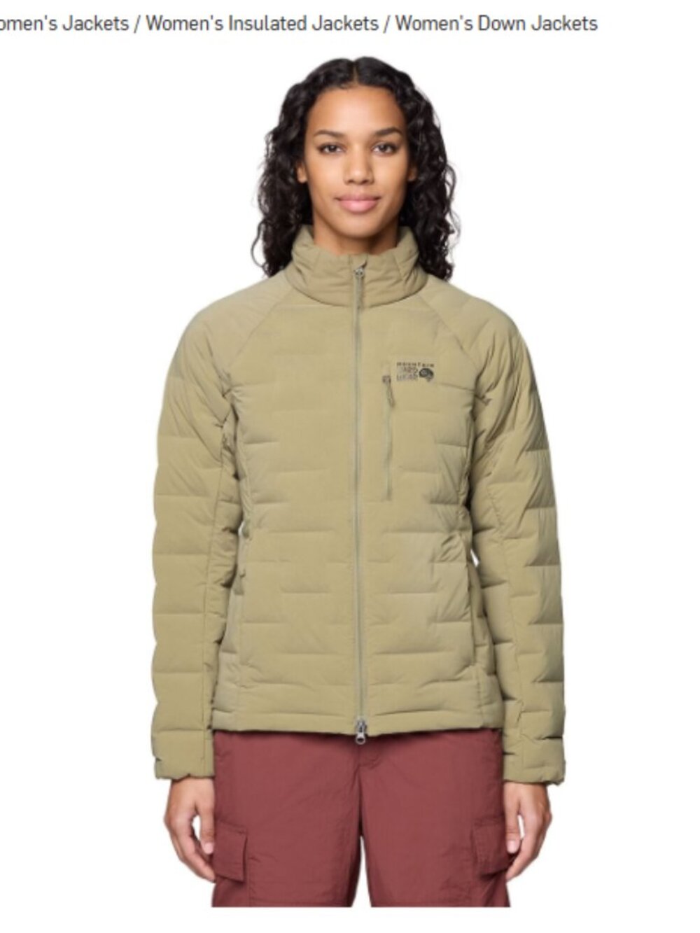 Mountain Hardwear Women's Medium Stretchdown Down Jacket Tan Green